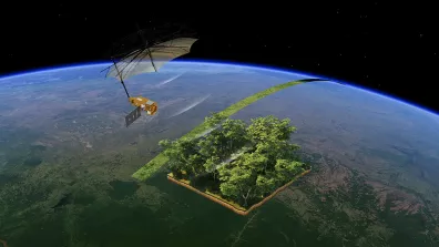 Vue d'artiste du satellite Biomass